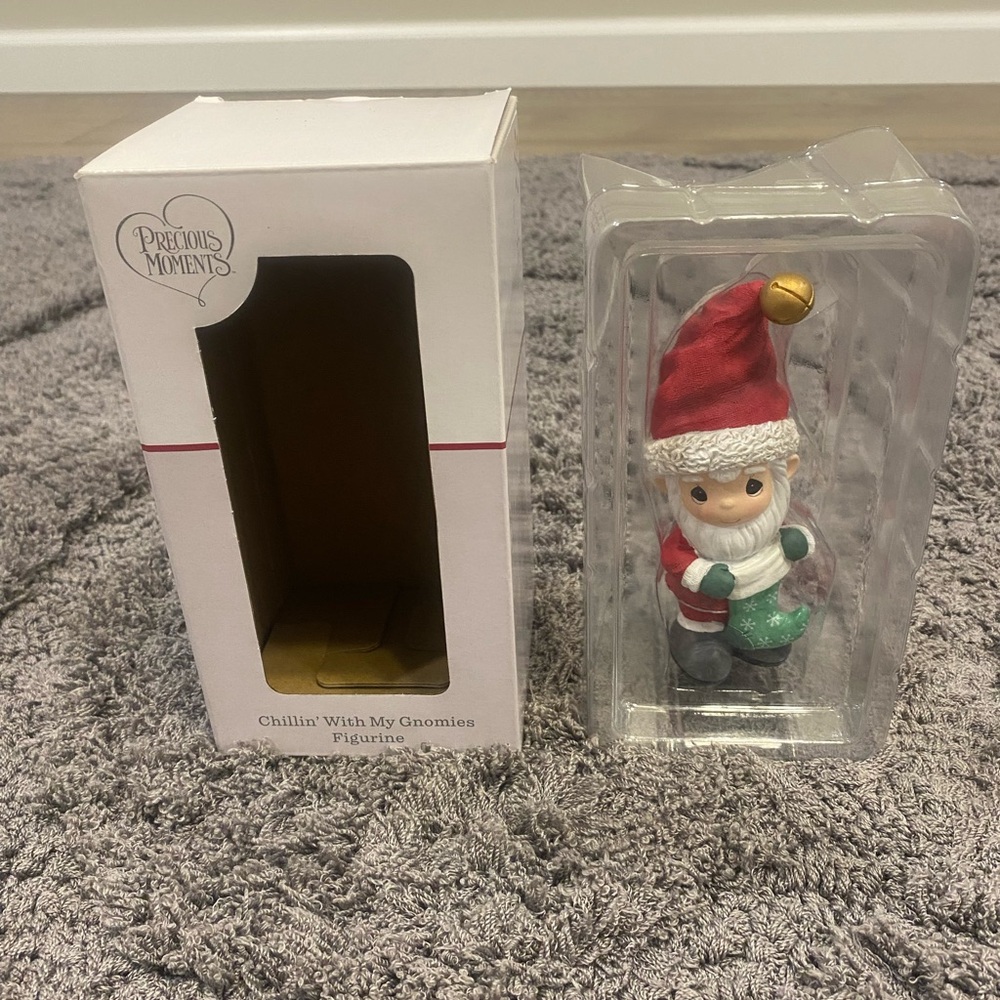Precious Moments Red and Green Holiday Gnome Figurine-NIB